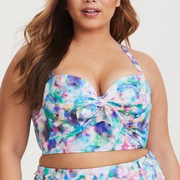 TORRID 2/3X BIKINI Skirtini Watercolor Swimsuit - Picture 2 of 6